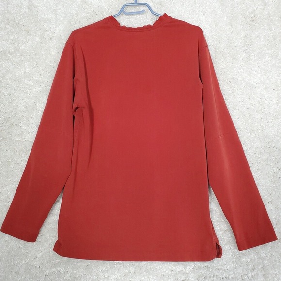 Patagonia Men V Neck Long Sleeve Shirt Size Small Orange Pullover Hiking‎ READ - Picture 9 of 13